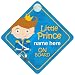 Little Prince On Board Personalised Car Sign New Baby Boy / Child Gift / Present BLP009