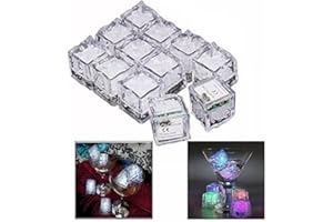 Gearmax® 12 Eiswürfel, farbig, Flash, LED, leuchtet in der Nacht, Dekoration für Hochzeit/Geburtstag