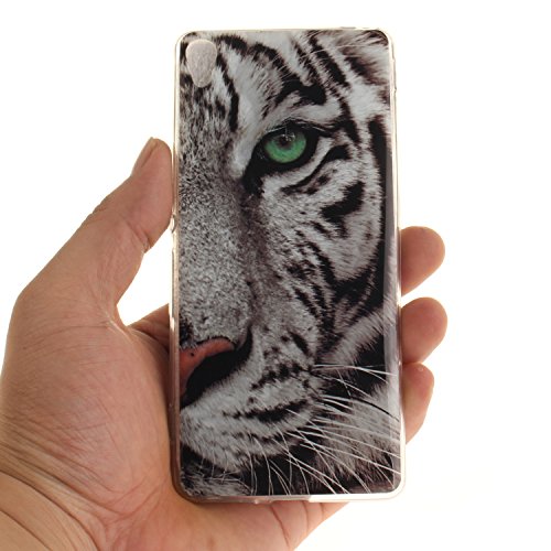 Sony XA Hülle, Xperia XA Hülle Case, Cozy Hut Sony Xperia XA Hülle TPU Case Schutzhülle Silikon Crystal Clear Case Sony Xperia XA (5 Zoll) Hülle Case Cover Ultra-Transparente Flexible TPU Bumper Handy Tasche Case Cover Etui Hülle mit Anti-Rutsch Kratzfest – Tiger - 3