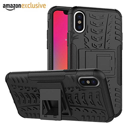 Iphone X Protective Heavy Duty Dual Layer KickStand Back Cover Case for Apple iPhone X - Black - Amazon