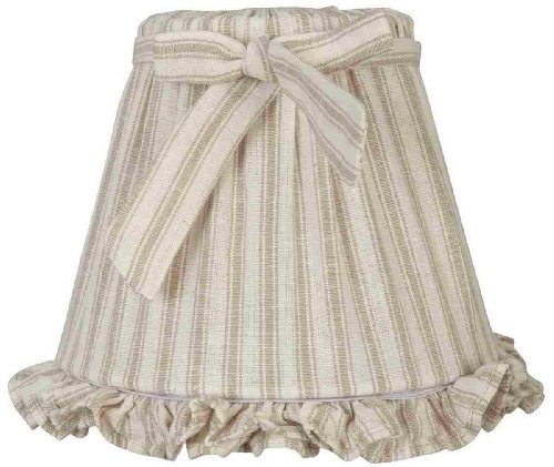 Clayre & Eef gestreifter Lampenschirm 6LAK0041, beige / braun