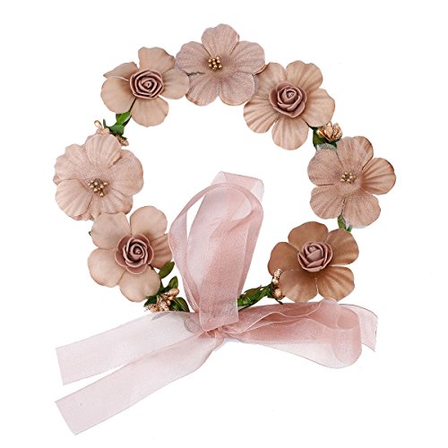 TININNA Damen Mädchen Blume Bohemia Style Kopfschmuck Haarbänder,Blumen Stirnbänder Kopfband Kranz von Rosen Braut Brautjungfer Haarschmuck Blumen for Hochzeit Festivals