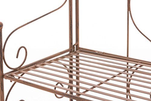 CLP Metall-Standregal LENJA, Landhaus-Stil, klappbar, mit Pulverbeschichtung, ca 160 x 60 x 30 cm, 4 Böden braun - 5