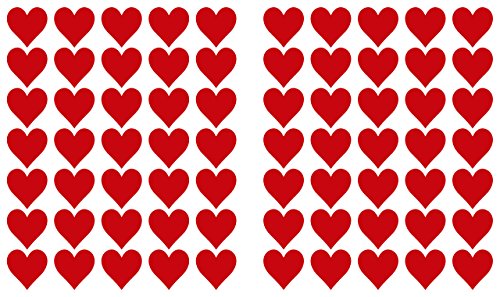 70 Klebeherzen, 30 mm, rot, aus PVC Folie, wetterfest, Herz Sticker Aufkleber - 3