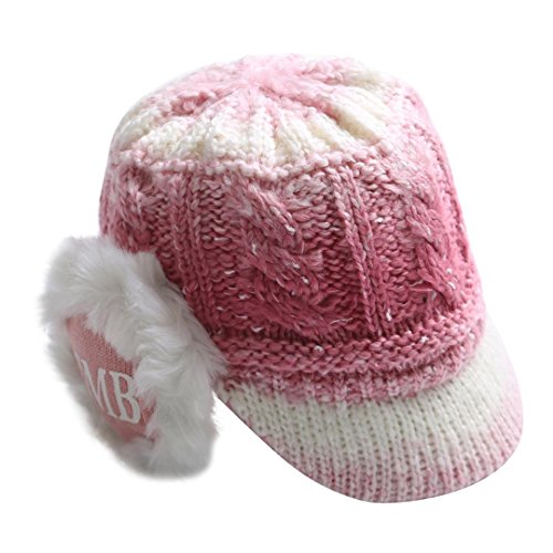 Preisvergleich Produktbild TUDUZ Frauen Damen Winter Wintermütze Skimütze Gemütliche Farbverlauf Visoren Strickwolle Schirmmütze Hut Schützen Casquette Strickmütze (Weinrot)