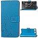 Produktbild Schutzhülle Für Sony Xperia XZ1 Compact , pinlu® Handyhülle Hohe Qualität PU Ledertasche Brieftasche Mit Stand Function Innenschlitzen Design Glücklich Klee Muster Blau