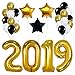 Produktbild Toyvain 2019 Ballons Abschlussdekoration, 40Inch Anzahl 2019 Goldfolienballons, 18Inch Mylarfolien-Sternballon, Schwarz, Weiß, Goldene Latexballons für 2019 Abschlussfeierdekorzubehör