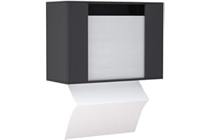 HIIMIEI Acrylic Wall Mounted Paper Hand Towel Dispenser Folded Hand Towel Dispenser - Perfect for Desktop & Wall Mounted and Use for Kitchen, Countertops, Bathroom, Restaurants - Black