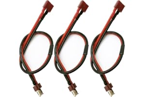 LinsyRC 3pz Connettore Maschio a Femmina Spina T Deans Cavo di Prolunga con Cavo 14AWG 11,8 pollici per Batteria RC Giocattolo fai da te Pezzo di Ricambio