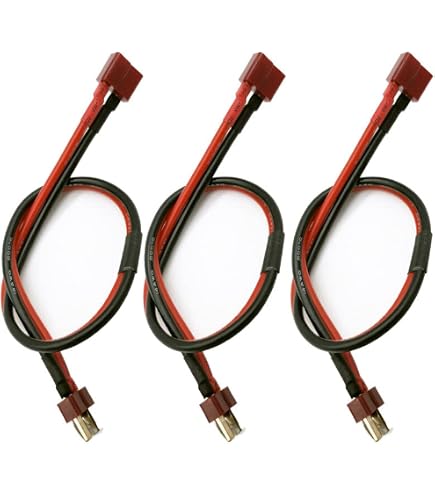 2 Câbles Extension T-Plug 30cm 14AWG - Connecteur Mâle/Femelle Pour Batterie LiPo RC - Cuivre Doré