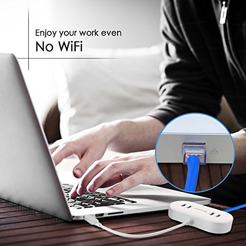 [Bestbewertet] BC Master 4-Port [Apple style] USB 3.0 Hub mit LED Licht auf Gigabit Ethernet Netzwerk Anschluss und Aufladeanschluss Super Geschwindigkeit Datenübertragung steigen auf 5Gbps für iMac, MacBook Air, MacBook Pro, Mac Mini, PC und Laptops - 5