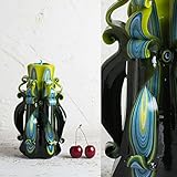 Handgefertigte geschnitzte Kerze Mehrfarbige dekorative Licht Innen Innenraum - EveCandles