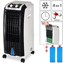 Deuba Climatiseur 4 en 1-4 Roues - Ventilateur Climatiseur humidificateur purificateur d'air - Rotation Automatique - Maison