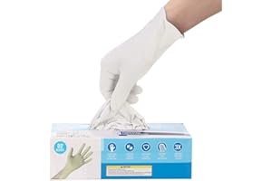 Kashi Surgicals Latex Powdered Examination Disposable Hand Gloves - Medium, White Pack of (80 Pieces / 40 Pairs)