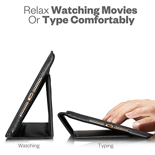 KAVAJ iPad mini 4 Hülle Echtleder Case „Berlin“ für das Apple iPad mini 4 Schwarz aus echtem Leder mit Stand und Auto Schlaf/Aufwachenen Funktion. Dünnes Smart-Cover Schutzhülle Tasche Lederhülle - 4