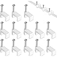 CableGeeker Cable Clips 100 Pieces Ethernet Cable Clips with Nails 8mm Cord Holder for Cat6 Cat7 Flat Ethernet Cable (White)