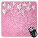 Produktbild BGLKCS Pink and White Mauspads,3D Style Hearts As Butterfly Wings Tender Magical Spring Love in the Air,Standard Size Rectangle Non-Slip Rubber Mousepad,Pink Pale Grey