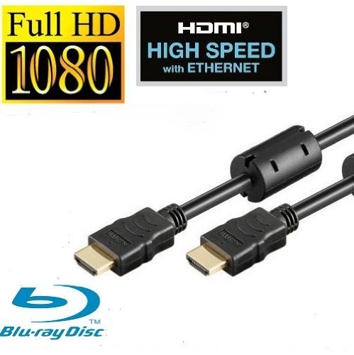 Original Rydges HDMI Kabel HDMI 2.0 / 1.4a incl. Ferritkern (spezieller Entstörfilter) kompatibel mit Ethernet (Neuster Standard) ARC 3D Full HD (1080p/1440p) Länge frei wählbar (20m)