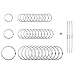 Produktbild Key Ring, 30-teilig rund flach Schlüssel Kette Ringe Metall Split Ring für Home Auto Schlüssel Befestigung, 3/10,2 cm, 2,5 cm und 3,2 cm, silber