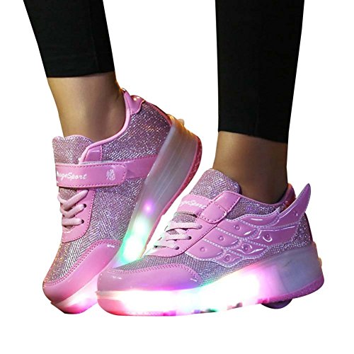 Unisex Schuhe mit Roller Skate ein Rad Schuhe Skateboard Boys Mädchen Erwachsene Led Lights Sports Sneaker - 2