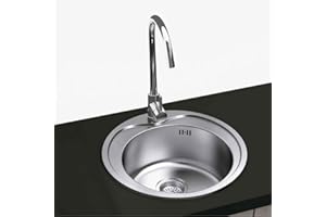 GRESINEX Estambul - Fregadero Encastrar Redondo 49 | 1 Seno | Acero Inoxidable Aisi 304