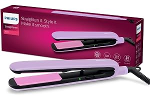 Philips India's No.1 Hair Styling Brand Hair Straightener, Minimized Heat Damage,SilkProtect Care, Titanium Ceramic Plates,Smooth Shiny Straight Hair, 2 Temperature Settings,For Indian Hair,BHS393