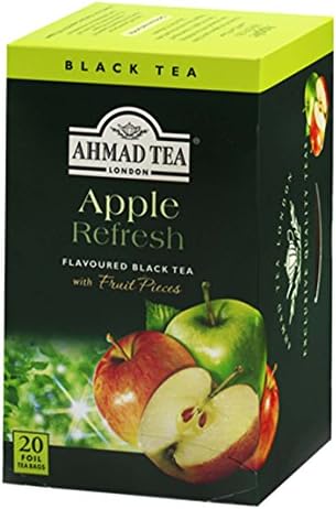 English Teas, "Apple Refresh" Fruit Flavoured Black Tea - Tagged and Aluminium Foil Enveloped Teabags in Printed Carton - 694