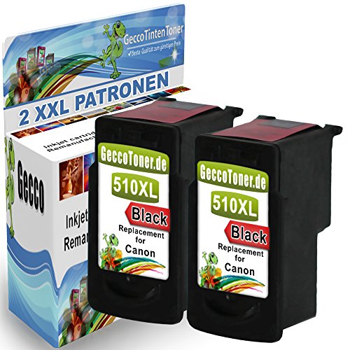 Premium 2x Kompatible Druckerpatronen Als Ersatz für Canon PG-510 XL 510xl PG510xl Schwarz Black BK für PIXMA MP287 IP2700 MP495 MX420 MP250 MP230 MP240 MP499 MX320 MX330 MP480 MP270 MP280 MX340 MX350 MX410 MX360 MP490 MP260 Tintenpatrone 2x510-Canon