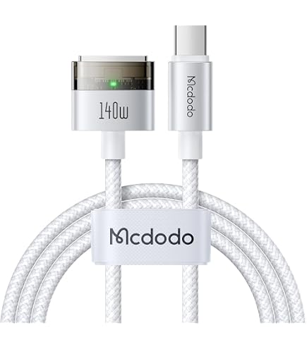 Cavo Di Ricarica Rapida Magnetica Da 140 W USB-C/Type-C A MagSafe 3 Lunghezza 2 M Bianco