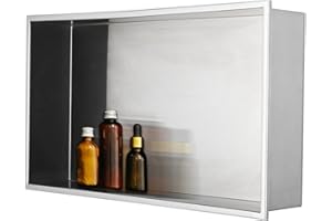 Anman Stainless Steel Shower Niche 24" x 12" Recessed Bathroom Shelf for Shower Storage Embedded Shower Niche Single Layer (64cm x 33.6cm)