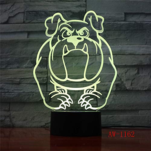 Preisvergleich Produktbild Visuelle Illusion Lichter Bulldogge Pudel Jack Russell Terrier Rottweiler Dobermann LED Kind Nachtlicht Hund Schreibtisch Licht 4 No Controller