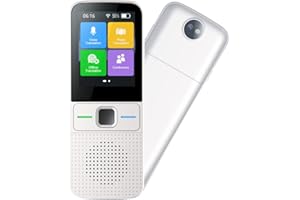 Djioyer Translation Device, 137 Languages T10 Smart Language Translator Device with Photo Translation Function, Bidirectional Translations WiFi Offline, for Holiday Learning Travel, White