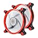 Price comparison product image 120mm 2pcs aigo Computer Case Fan, Red Light LED Quiet LED Fan for PC Case CPU Coolers and Radiators, for Intel AMD DIY MOD AM4 Rrzen- Red