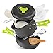 Produktbild EXTSUD Camping Kochgeschirr Campinggeschirr Ultraleicht Picknick 12-Teilig Cookware Kit mit feuersteine Armbänder und Kartenmesser für Outdoor Reise Camping 1 Person FDA zertifiziert