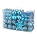 Produktbild Yorbay Weihnachtskugeln Christbaumkugeln Set inklusive Perlenkette und Baumspitze (Eisblau)