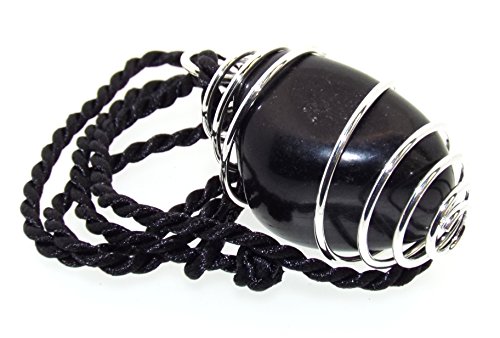 AngelleesaDesigns Ltd Black Witches Jet Gemstone Spiral Pendant