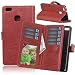 Produktbild JDDRCASE Handy Zubehör Hüllen, Solid Color Premium-PU-Leder-Mappen-Magnetic Buckle Design-Flip Folio Case Schutzhülle Einbau-9-Karten-Slots und Ständer für Huawei P9 Lite (Farbe : Braun)