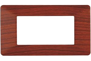 ZOREI Placca Compatibile Con Vimar Plana (4 Moduli/Posti, Radica)