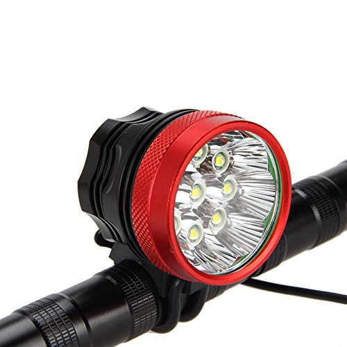 Ponatia Scheinwerfer für Mountainbike, 9 Cree XM-L T6, 15.000 Lumen + Solar-Rücklicht + Ladegerät zum Laufen, Angeln, Camping, Radfahren - 4