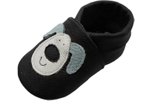 YIHAKIDS Krabbelschuhe Baby Lauflernschuhe Jungen Mädchen Weicher Leder Babyhausschuhe Kleinkind Rutschfeste Lederschuhe Baby