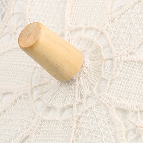 Gazechimp Hochzeit Parasol Sonnenschirm Spitzenschirm Brautschirm Regenschirm Beige - 4