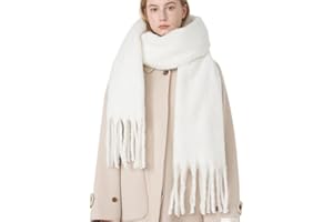 OUNIYA (Premium) großer klobiger Schal, bunt, Kaschmir-Gefühl, übergroßer Schal, Decke, weich, groß, Wolle, dick, warm, für den Winter