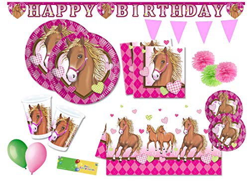 DECORATA PARTY Kit N 66 Cavalli Cuore Coordinato Accessori Festa A Tema