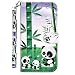 Produktbild Robinsoni Hülle Kompatibel mit Samsung Galaxy J4 2018 Handytasche PU Leder Flip Case Brieftasche,Glitzer 3D Bunt Gemalt Muster Schutzhülle Magnetisch Kartenfach Ständer Klapphülle Wallet, Panda