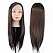 Hairdressing 70% Deep Brown Professional Real Hair 26 Inch,CoastaCloud Training Mannequin Head Hairdresser Human Hair with Clamp