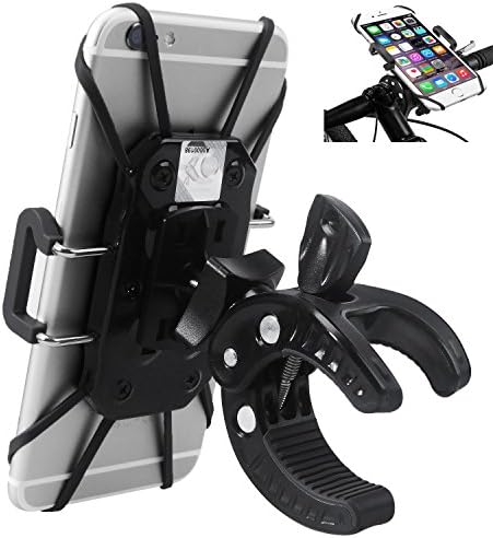 Bike Motorcycle Handlebar Cell Phone Holder, 360 Degree Rotation Bicycle Phone GPS Devices Mount for Smart Phones