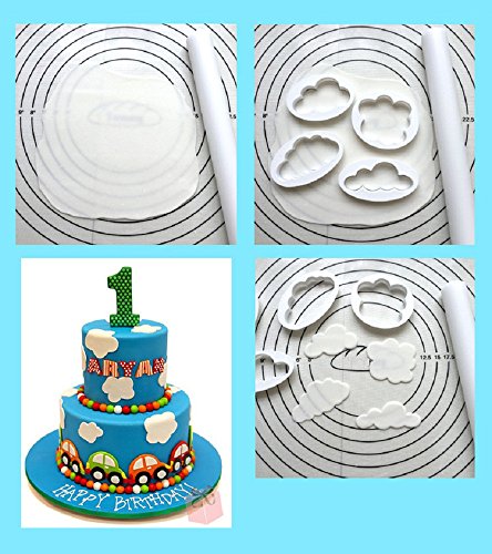 DIKETE® 5 stück Keks Ausstechformen Cloud Wolken Ausstecher DIY Fondant Ausstechformen Deko Utensilien Modellierwerkzeug Fondant Kuche Tortendekoration für Backen - 7