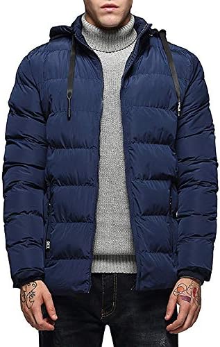UJUNAOR Fashion Men's Autumn Winter Casual Pocket Zipper Hoodie Thermal Top Coat