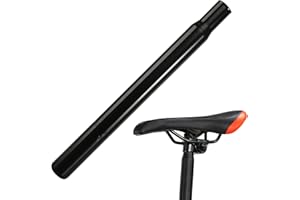 NEUSID Bike Seat Post, 27.2 mm Bicycle Seatpost Carbon Steel Seat Tube Saddle Pole Length 300 mm for BMX Fixed Gear MTB Road Mountain Bikes (Black)