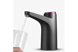 Amazi Electric Drinking Water Pump, USB Charging Bottled Water Dispenser, Automatic for Universal 3-5 Gallon Bottle, Portable for Indoor & Outdoor (BLACK-02)
